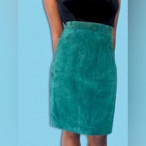 Vintage Global Identity G-III Teal Leather Skirt